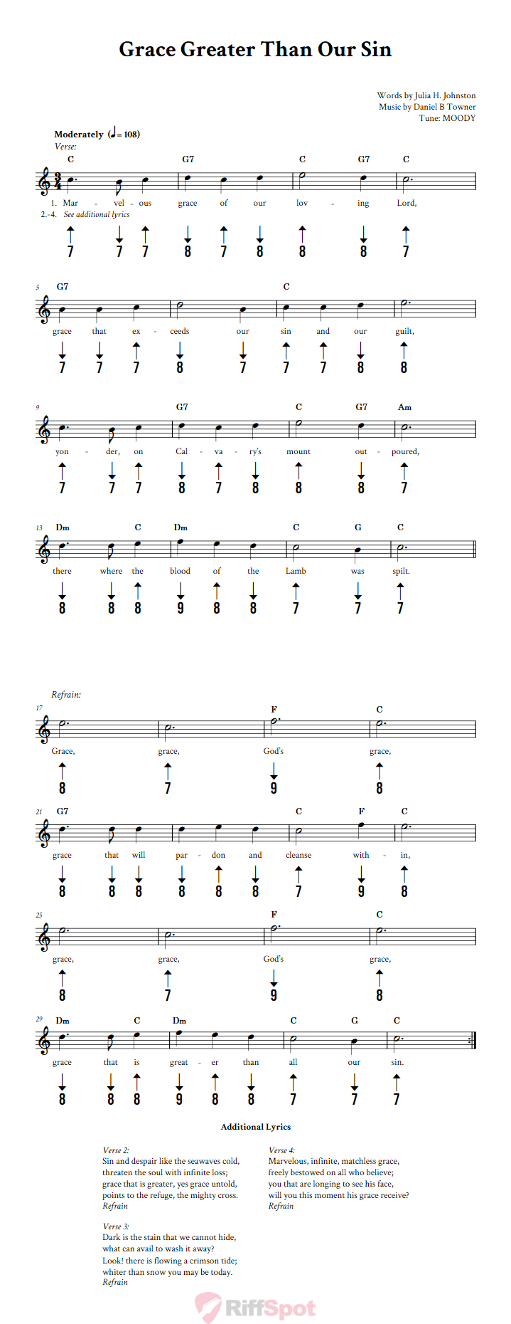 Grace Greater Than Our Sin Harmonica Tab