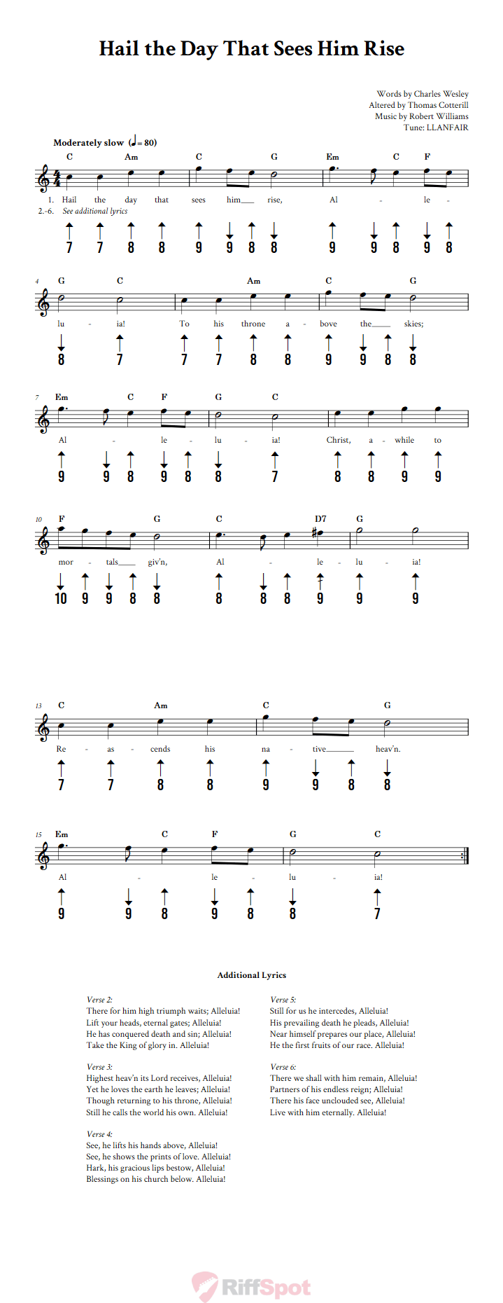Hail the Day That Sees Him Rise Harmonica Tab