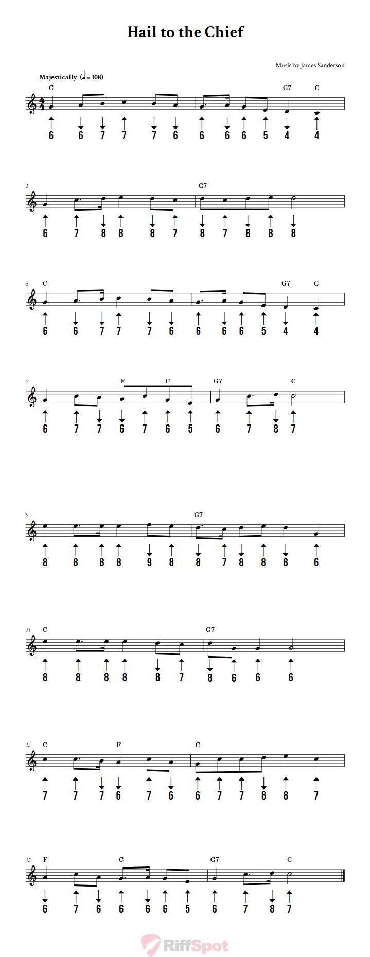 Hail to the Chief Harmonica Tab