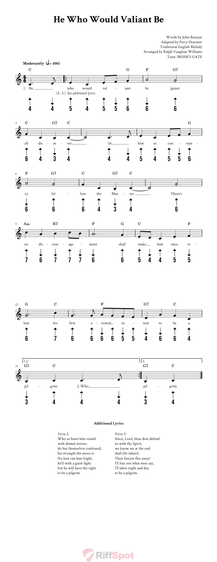 He Who Would Valiant Be Harmonica Tab