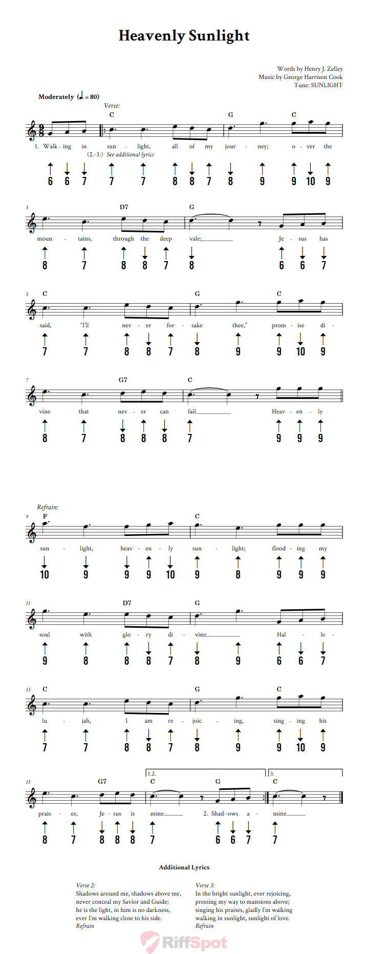 Heavenly Sunlight Harmonica Tab