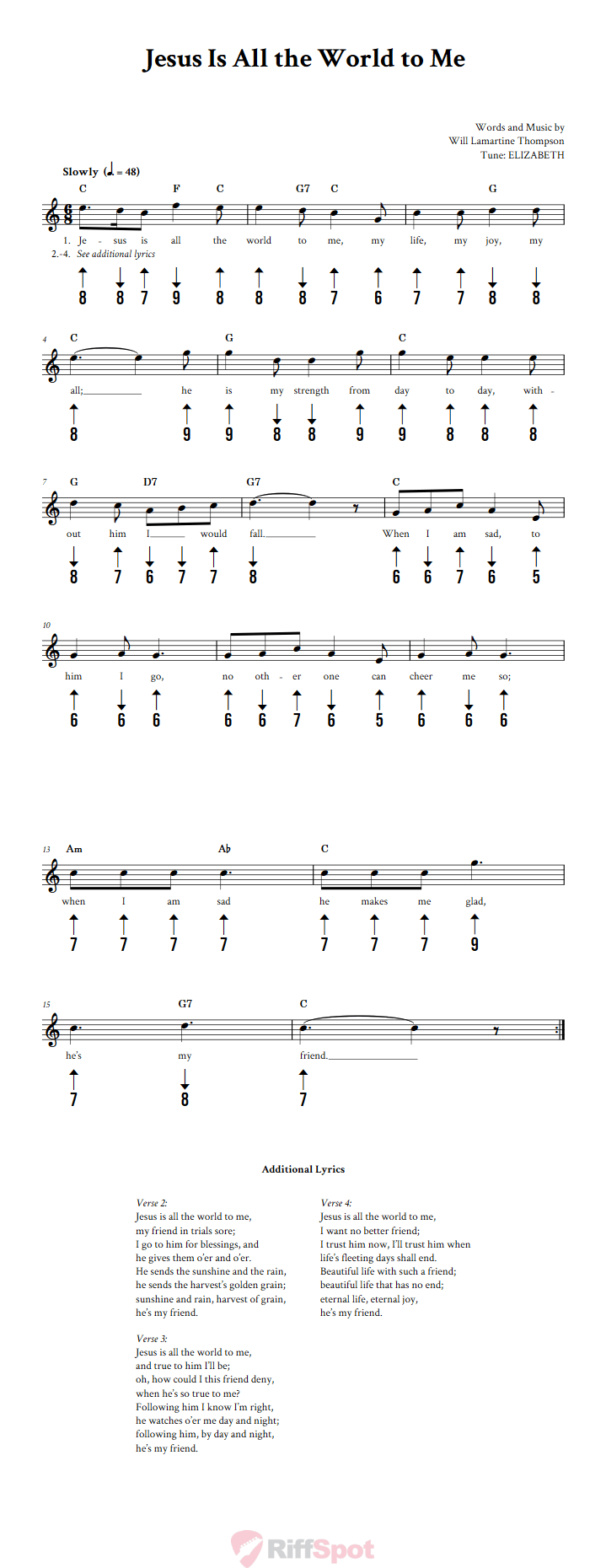 Jesus Is All the World to Me Harmonica Tab