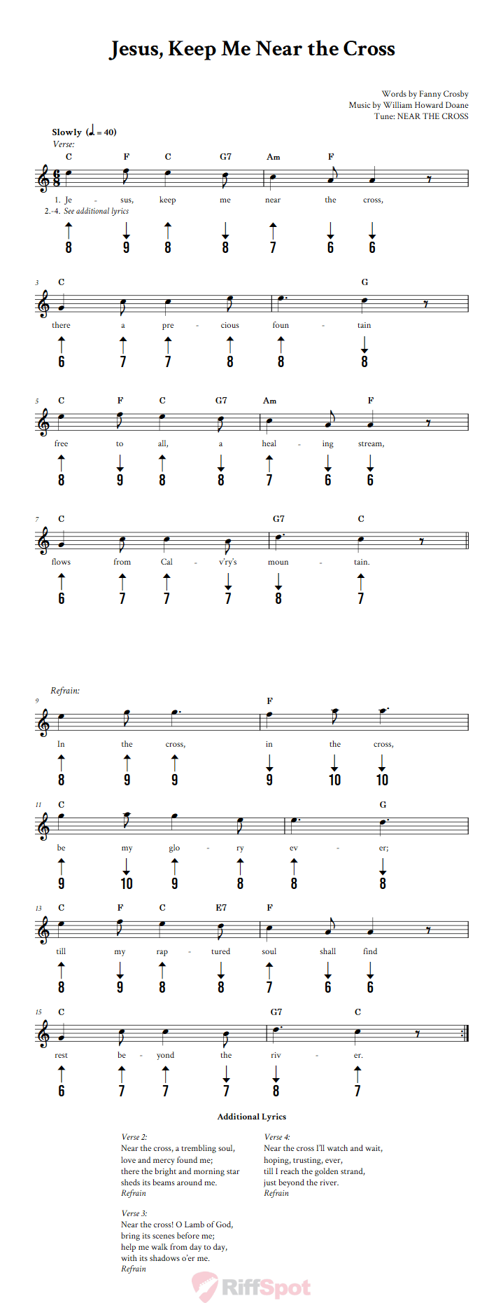 Jesus, Keep Me Near the Cross Harmonica Tab