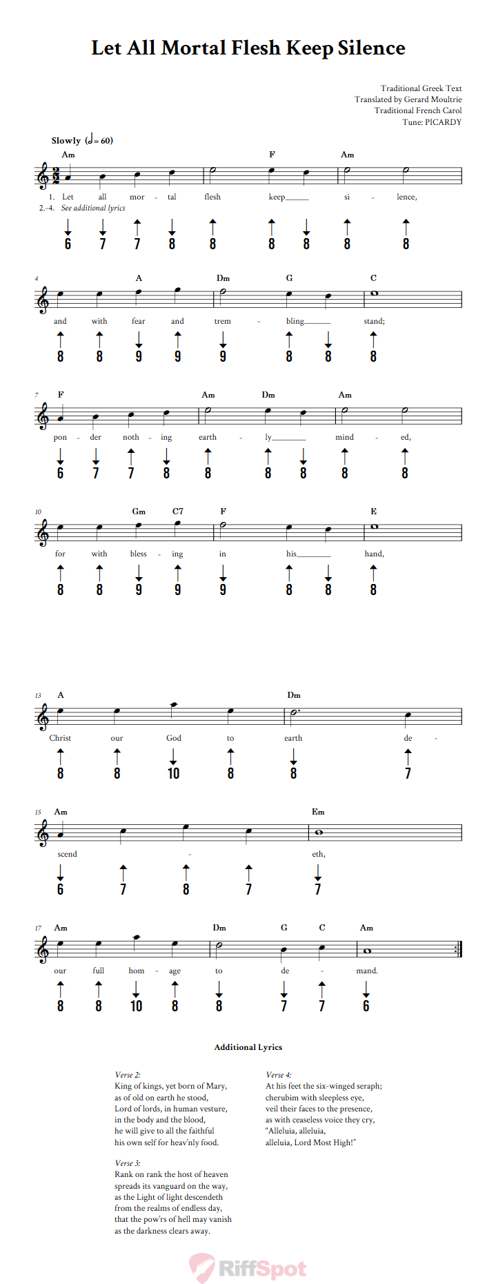 Let All Mortal Flesh Keep Silence Harmonica Tab