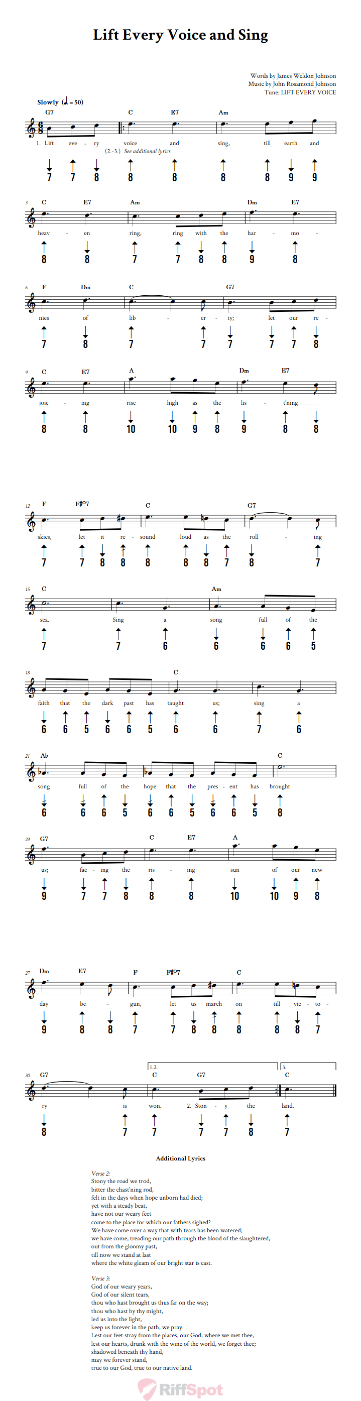Lift Every Voice and Sing Harmonica Tab