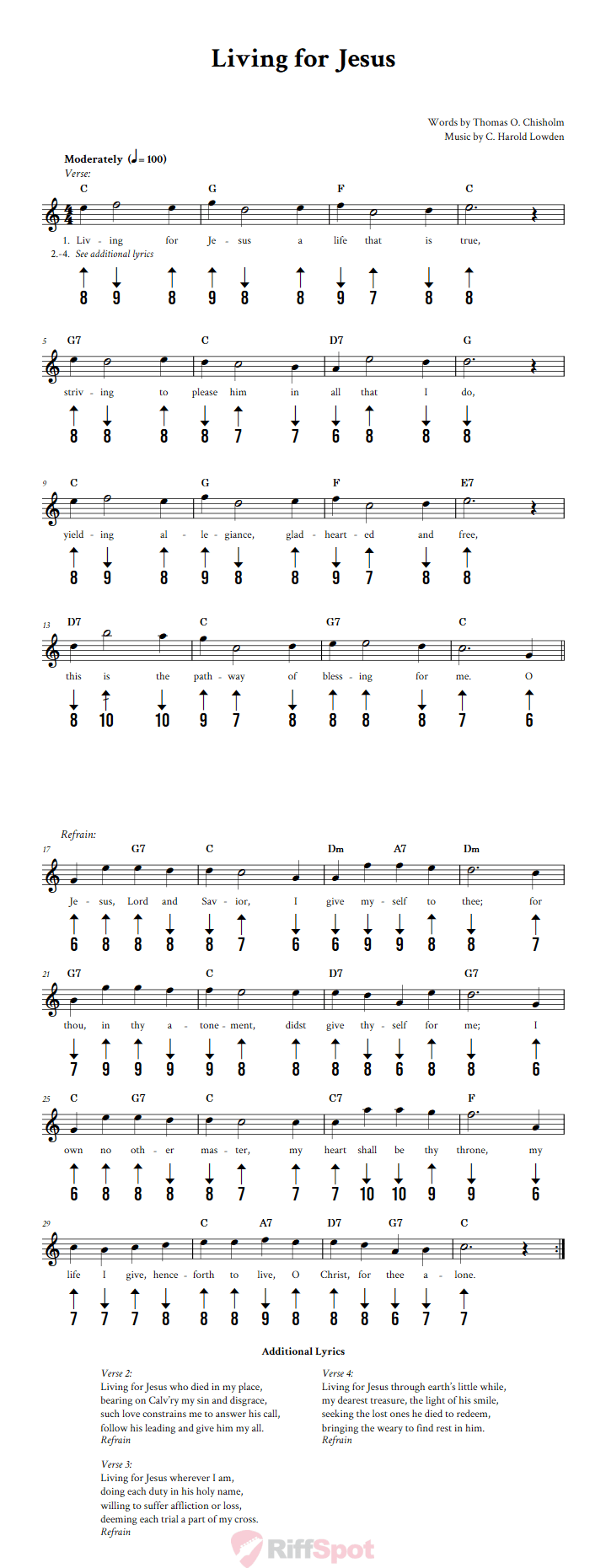 Living For Jesus Harmonica Tab