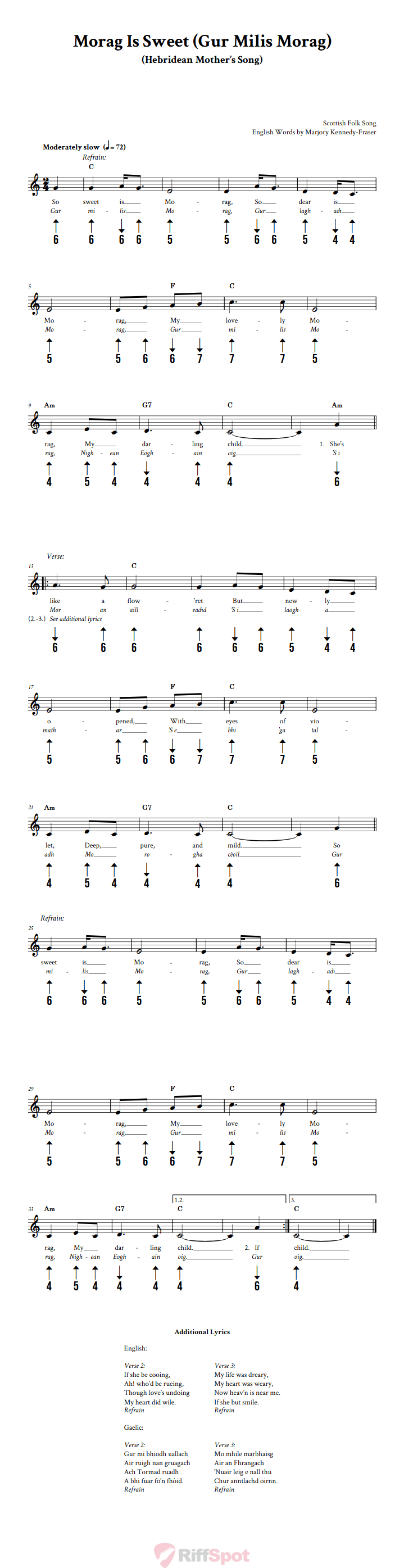 Morag Is Sweet  Harmonica Tab