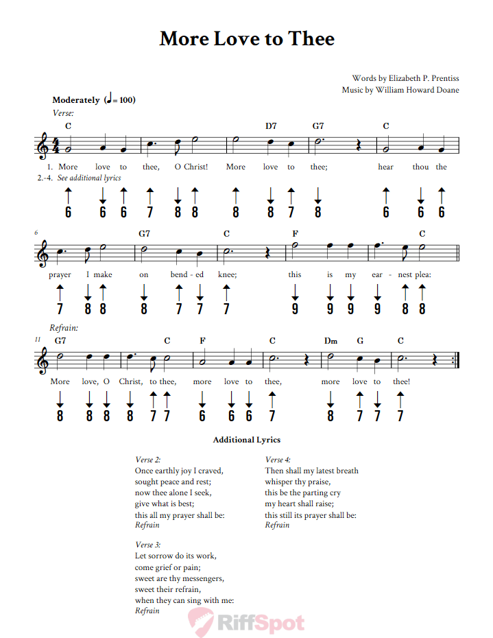 More Love To Thee Harmonica Tab