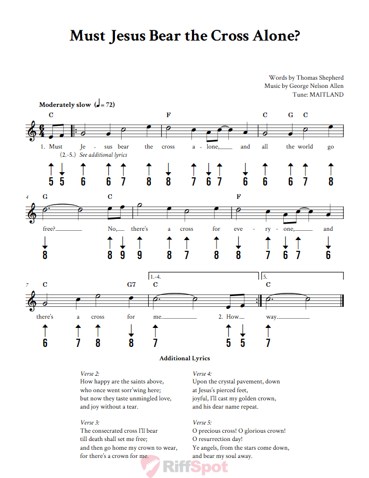 Must Jesus Bear the Cross Alone? Harmonica Tab