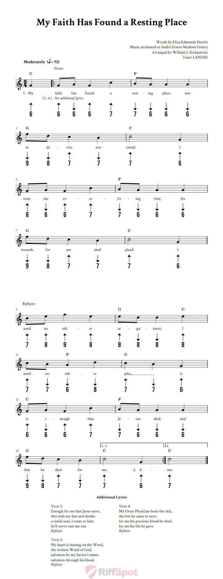 My Faith Has Found a Resting Place Harmonica Tab