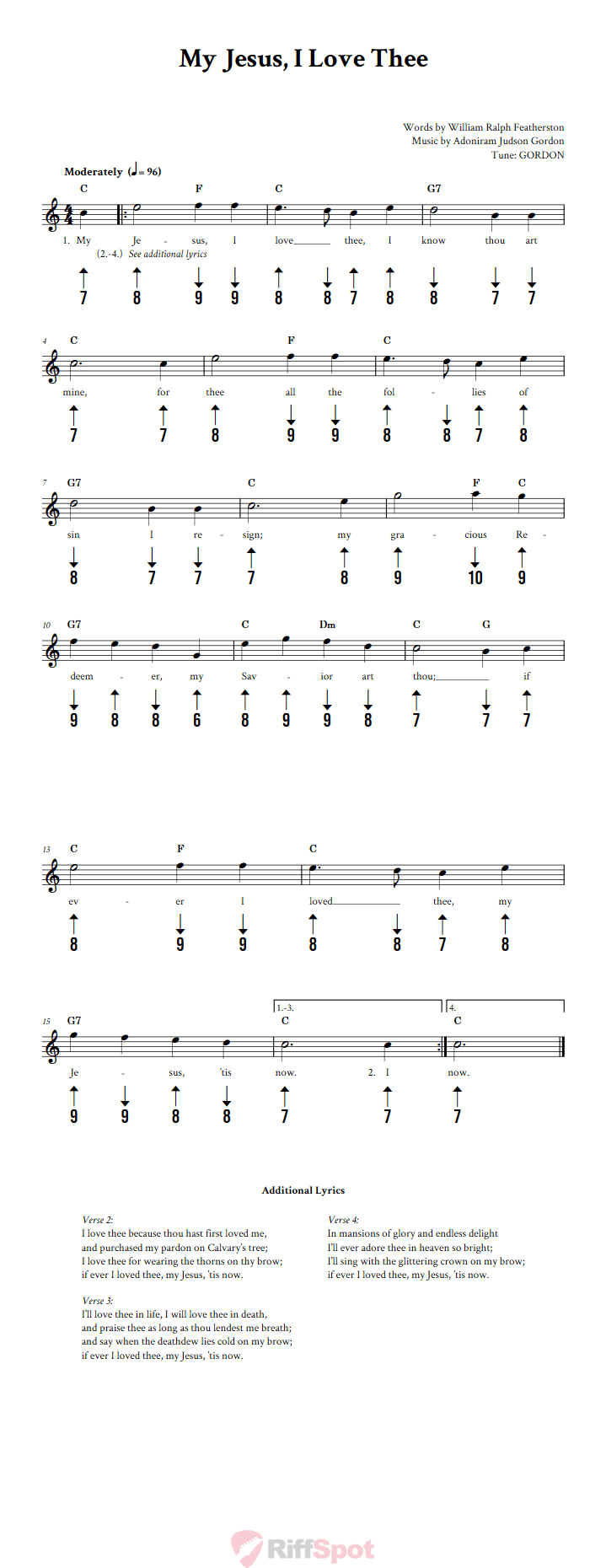 My Jesus, I Love Thee Harmonica Tab