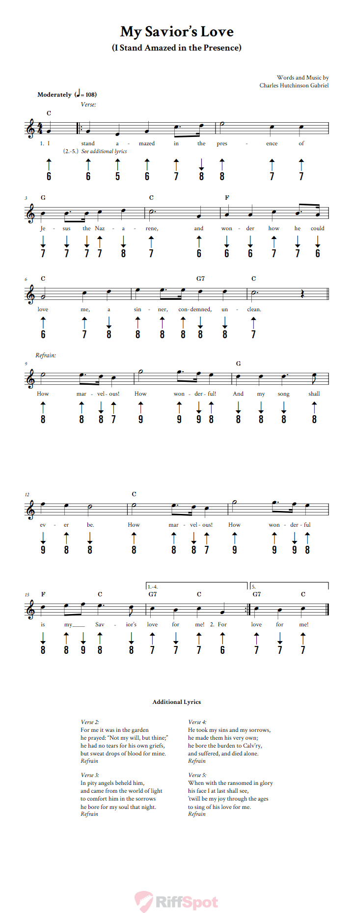 My Savior's Love Harmonica Tab