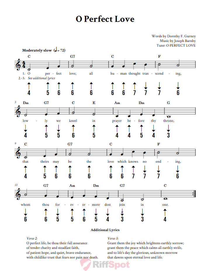 O Perfect Love Harmonica Tab