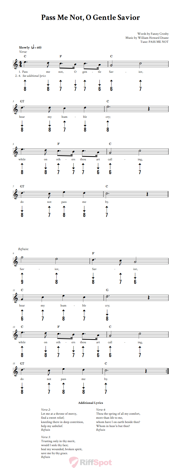 Pass Me Not, O Gentle Savior Harmonica Tab