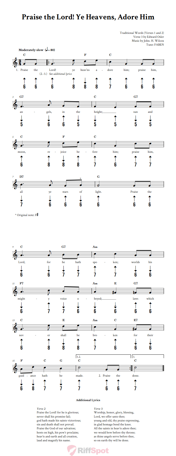 Praise the Lord! Ye Heavens, Adore Him Harmonica Tab