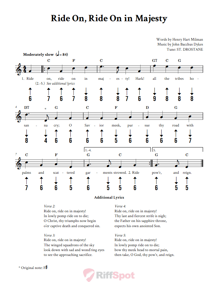 Ride On! Ride On In Majesty Harmonica Tab
