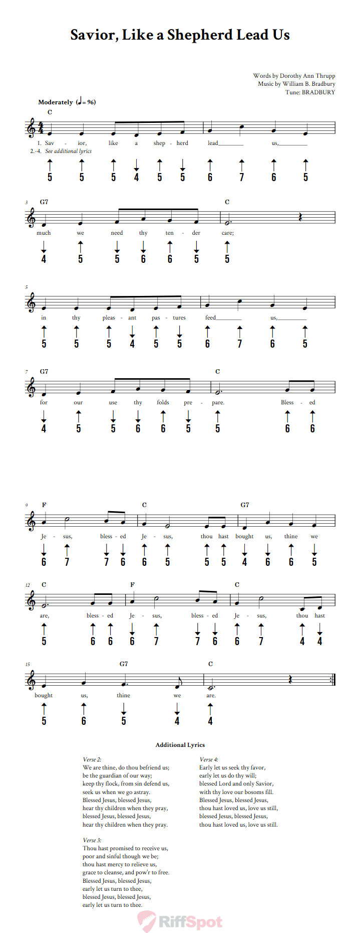 Savior, Like A Shepherd Lead Us Harmonica Tab
