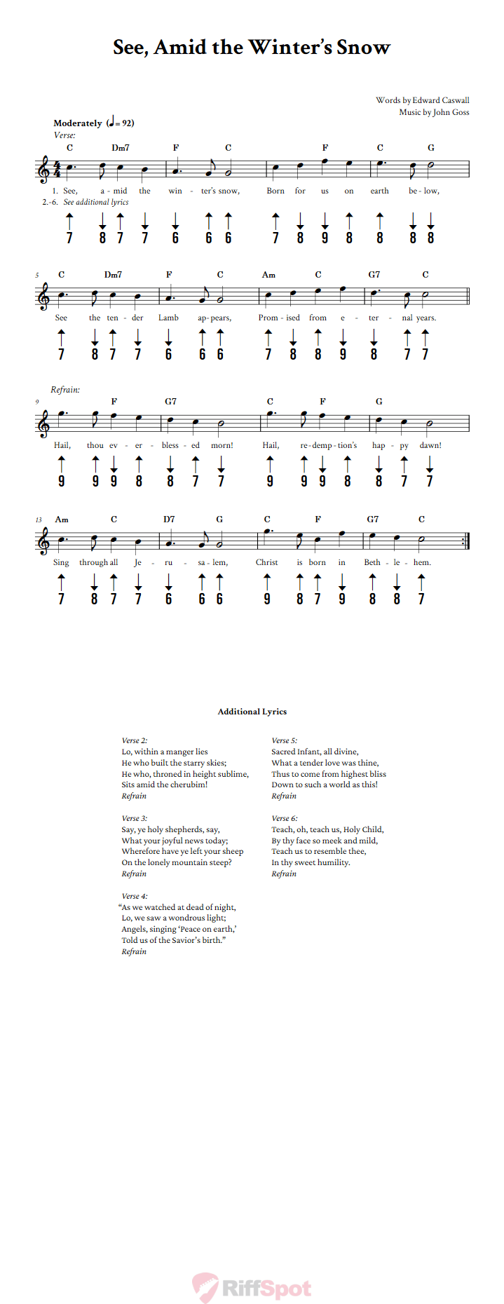 See, Amid the Winter's Snow Harmonica Tab