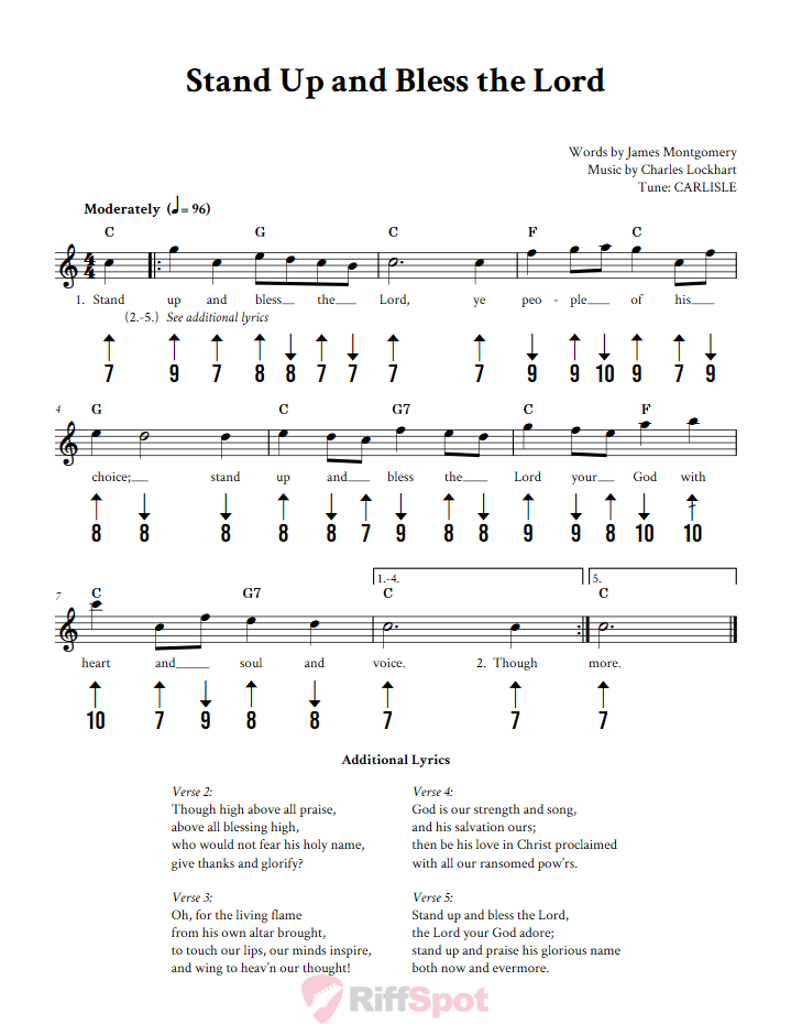 Stand Up and Bless the Lord Harmonica Tab
