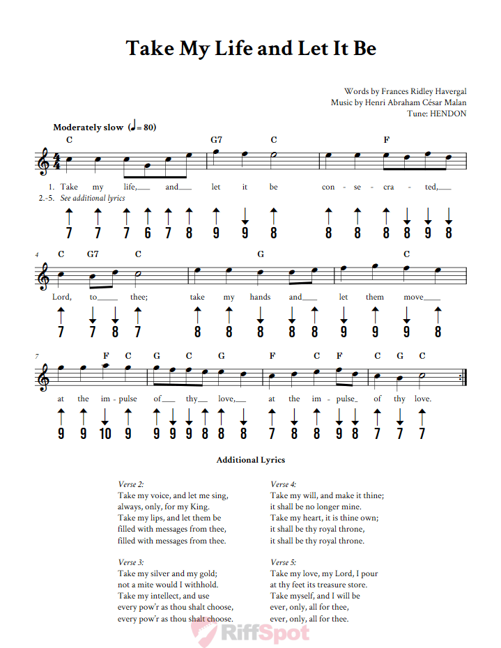 Take My Life And Let It Be Harmonica Tab