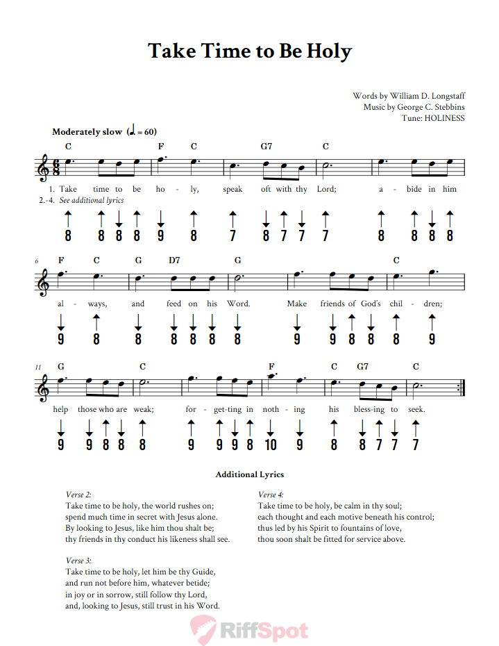Take Time to Be Holy Harmonica Tab