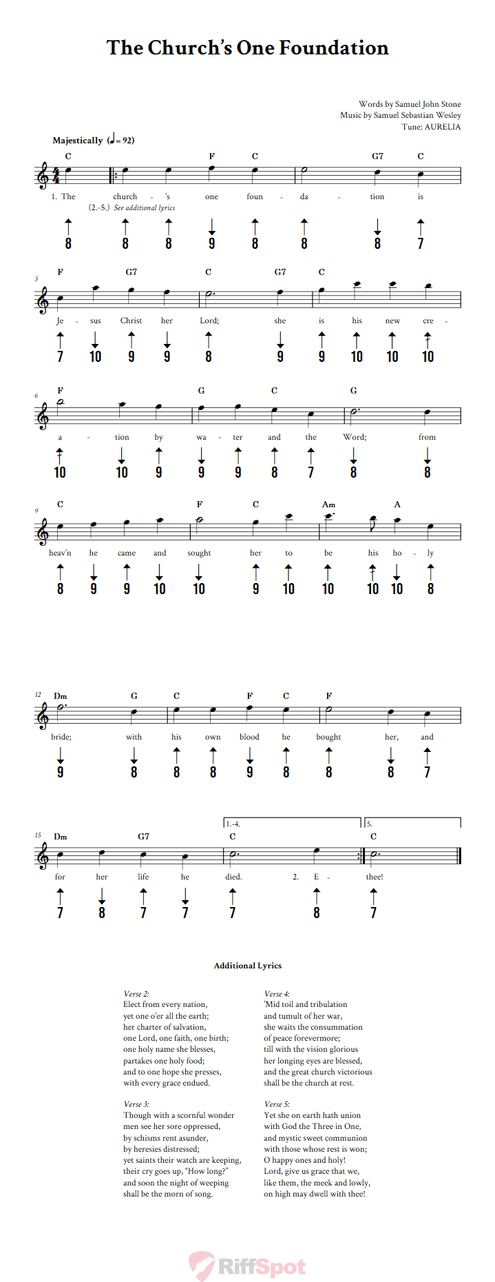 The Church's One Foundation Harmonica Tab