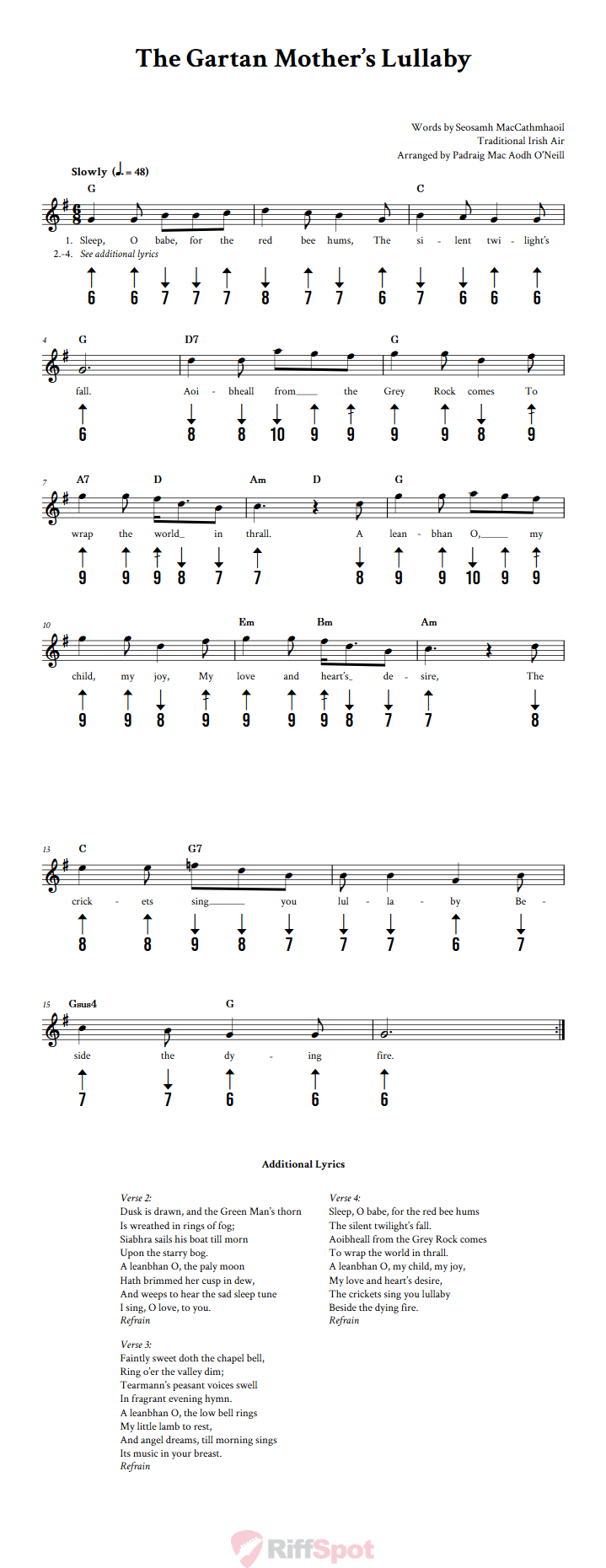 The Gartan Mother's Lullaby Harmonica Tab
