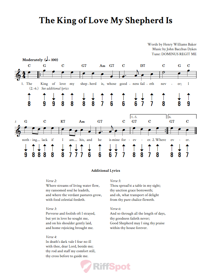 The King Of Love My Shepherd Is Harmonica Tab