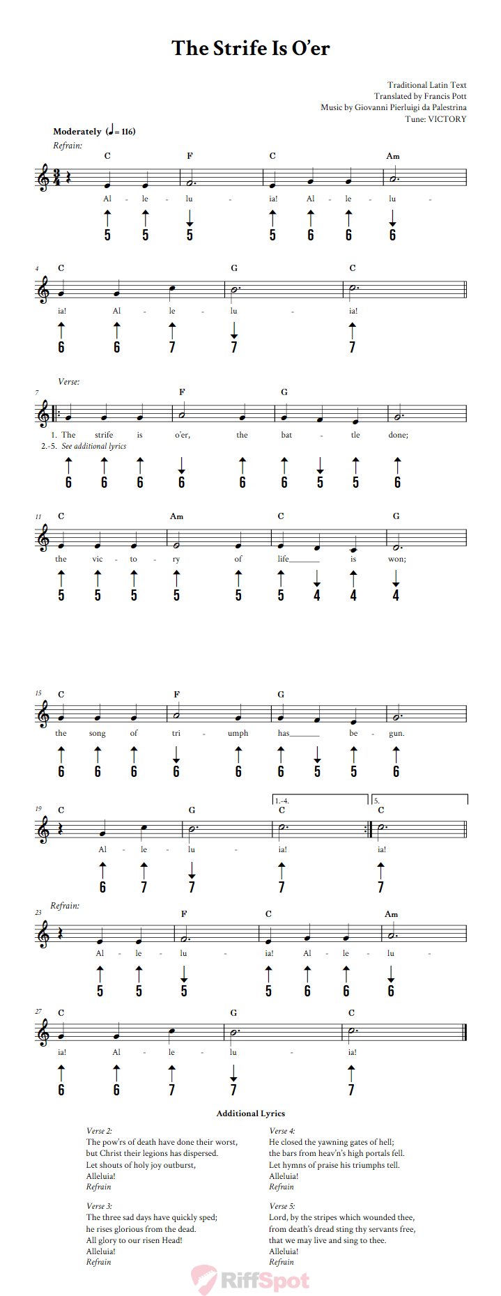 The Strife Is O'er Harmonica Tab