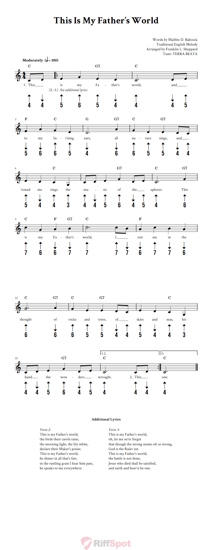 This Is My Father's World Harmonica Tab
