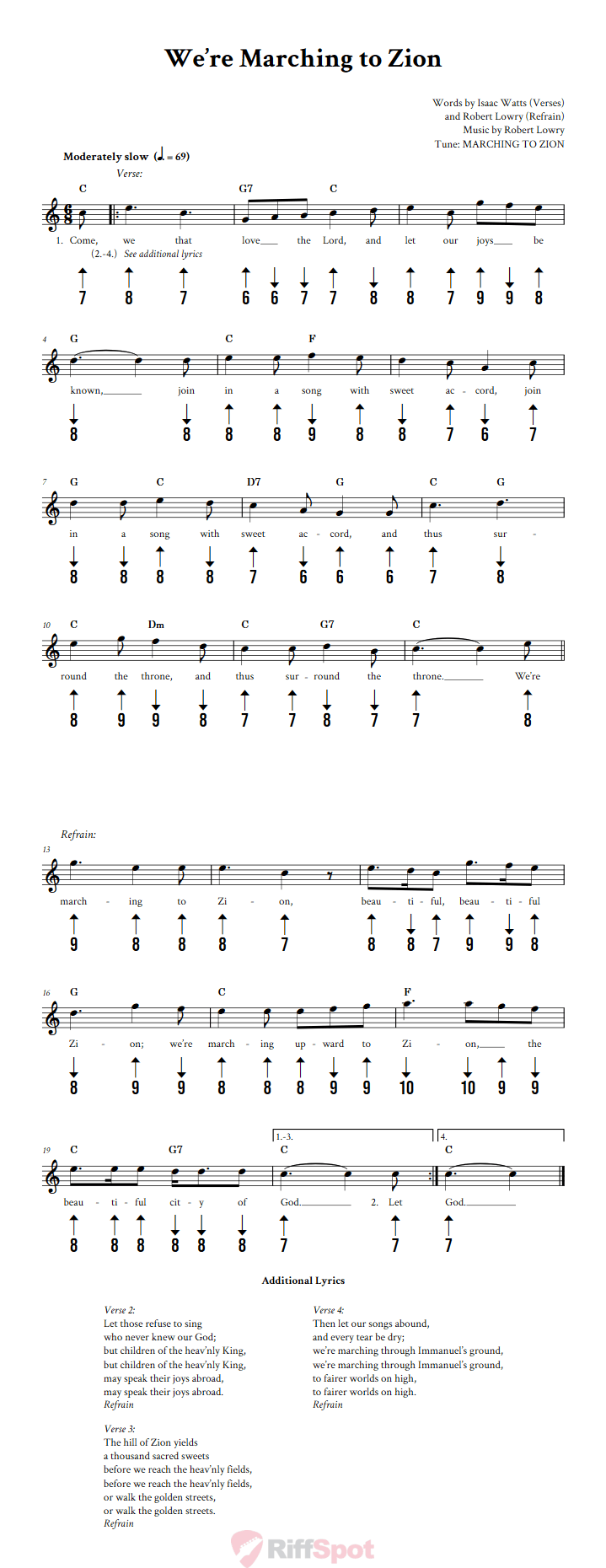 We're Marching to Zion Harmonica Tab