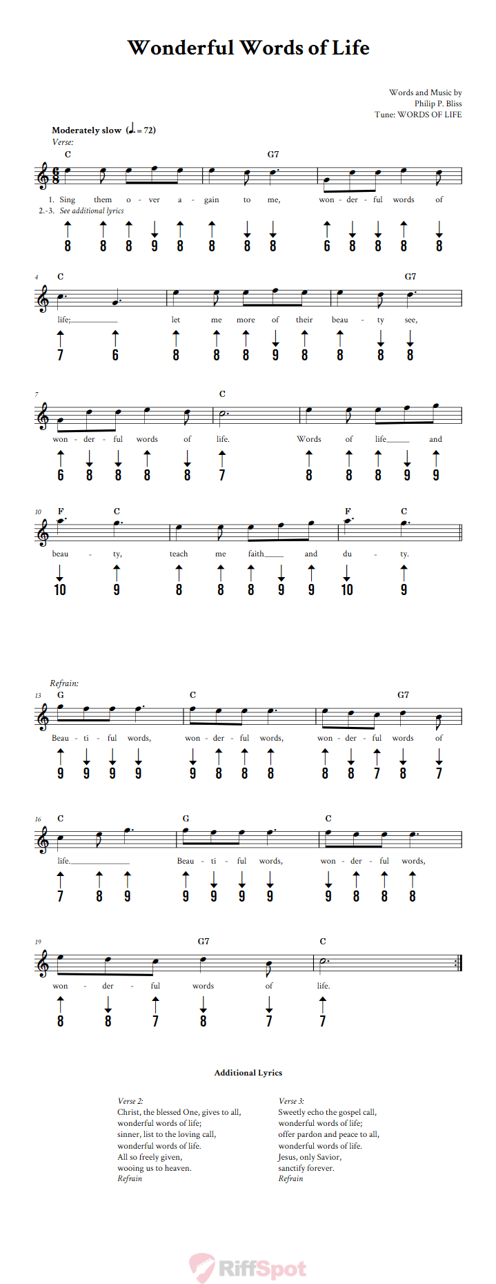 Wonderful Words of Life Harmonica Tab