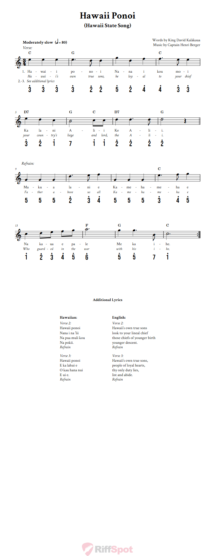 Hawaii Ponoi Kalimba Tab
