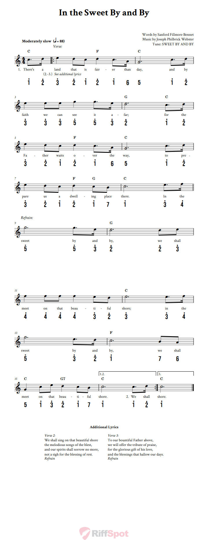 In The Sweet By And By Kalimba Tab