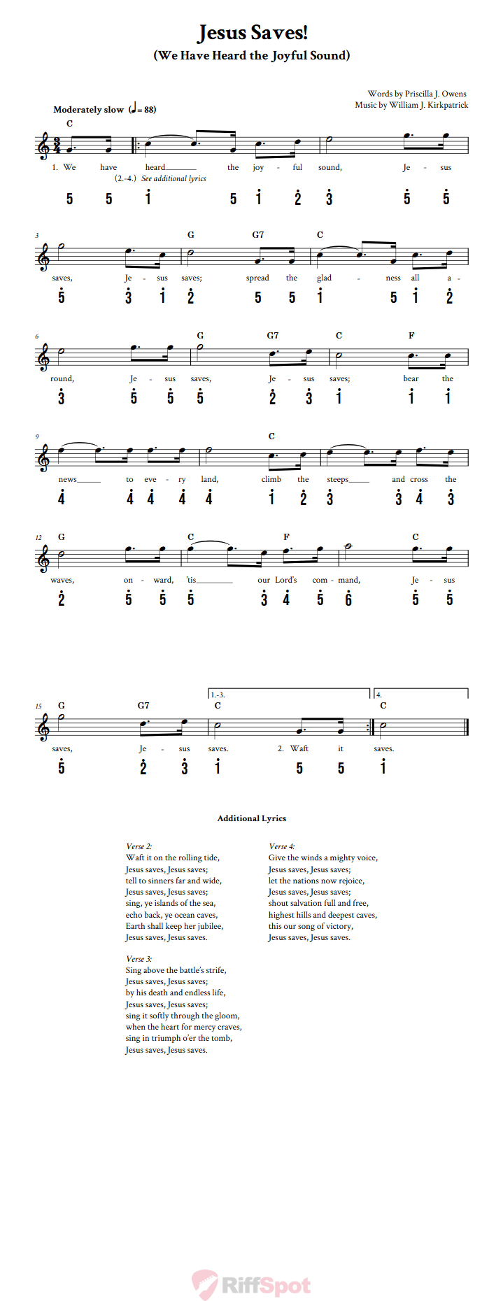 Jesus Saves! Kalimba Tab