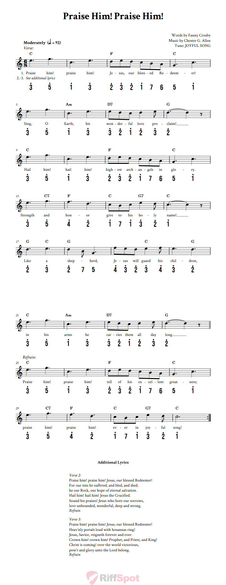 Praise Him! Praise Him! Kalimba Tab