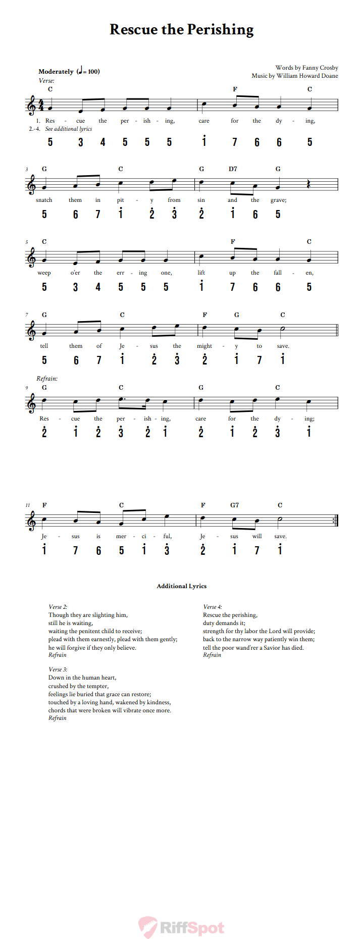 Rescue the Perishing Kalimba Tab