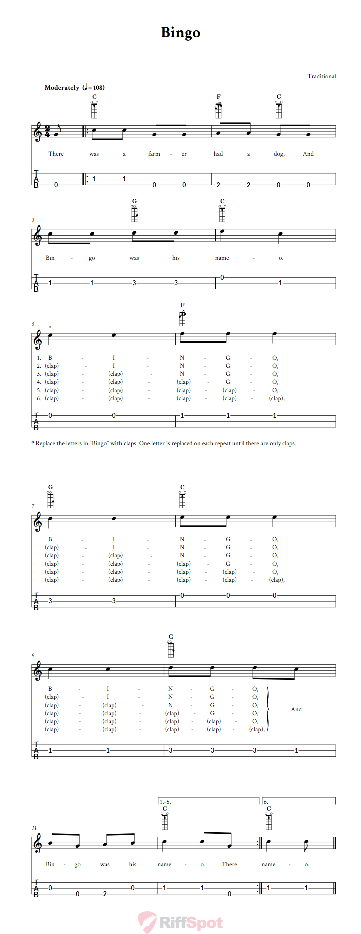 Bingo Loog Guitar Tab
