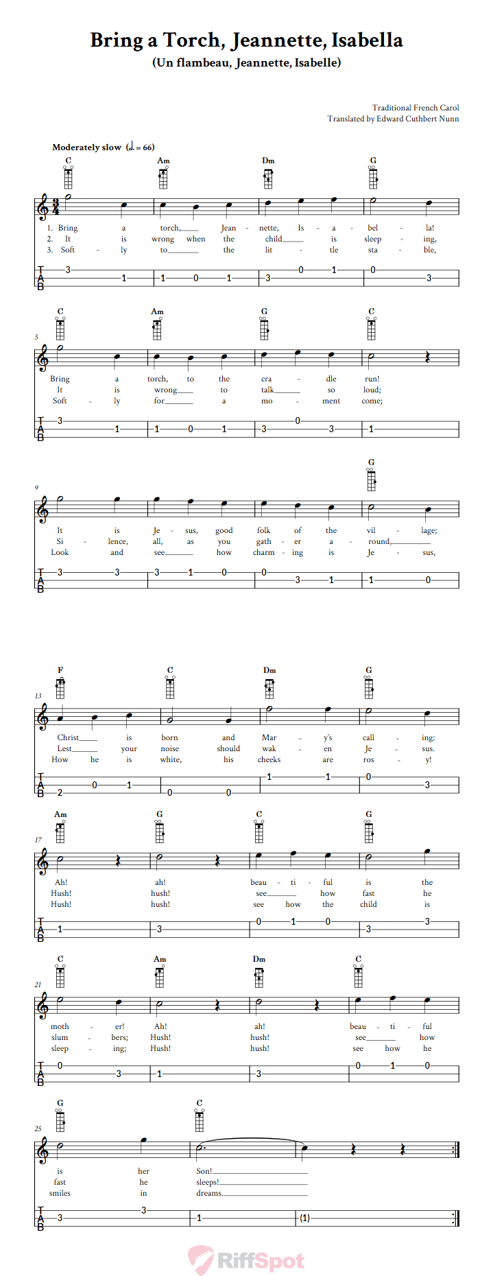 Bring a Torch, Jeannette, Isabella Loog Guitar Tab