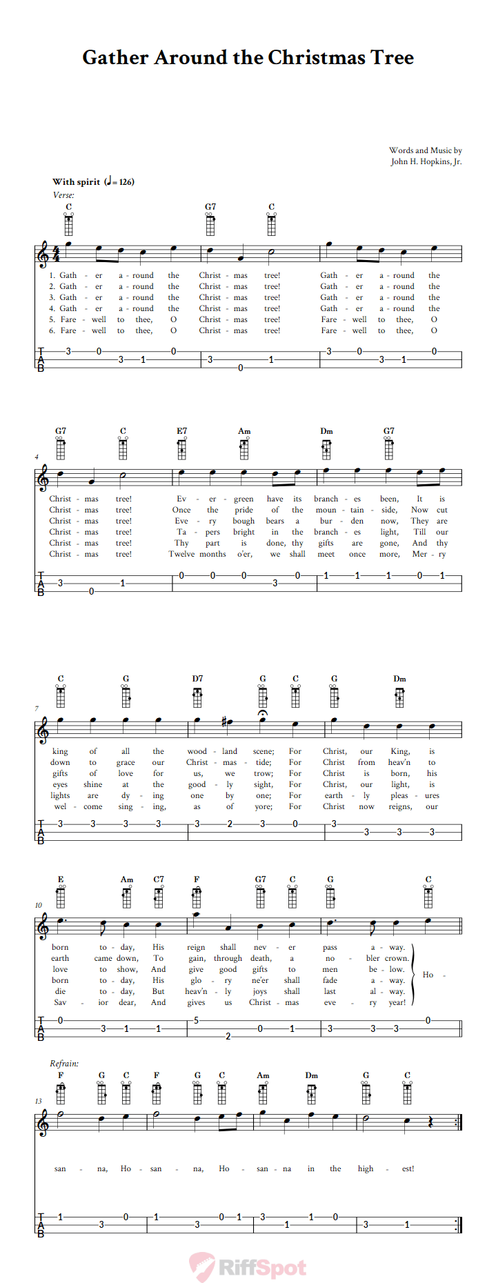 Gather Around the Christmas Tree Loog Guitar Tab