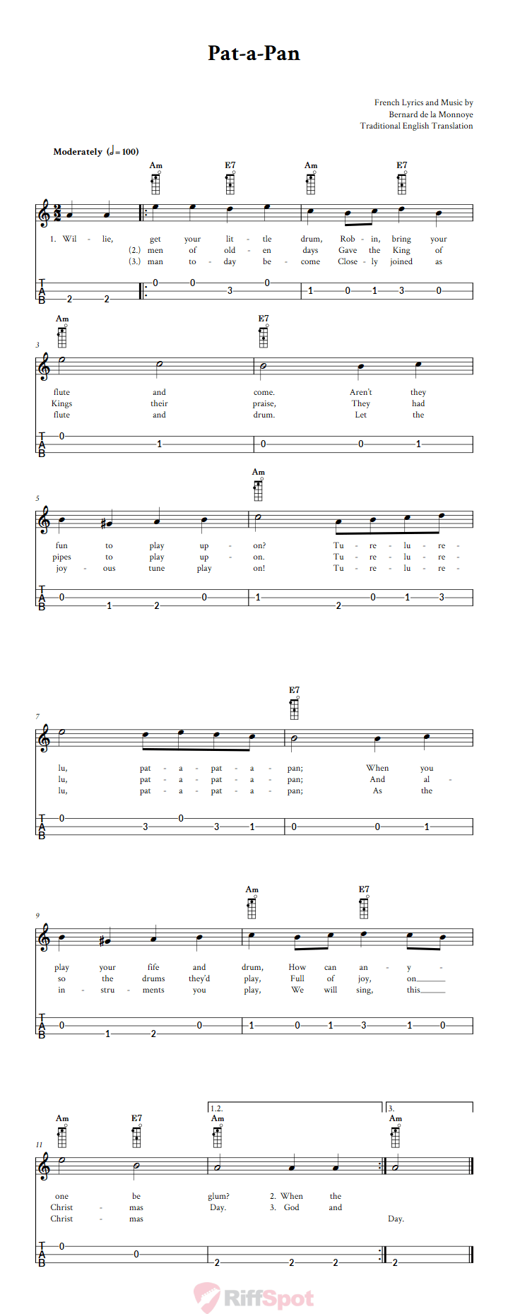 Pat-A-Pan Loog Guitar Tab