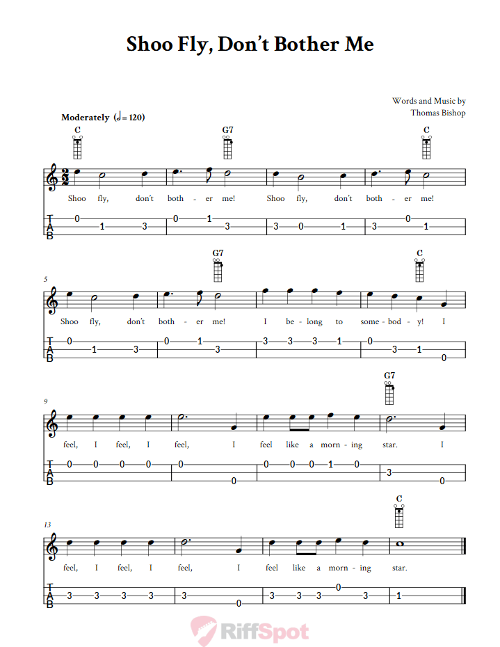 Shoo Fly, Don't Bother Me Loog Guitar Tab