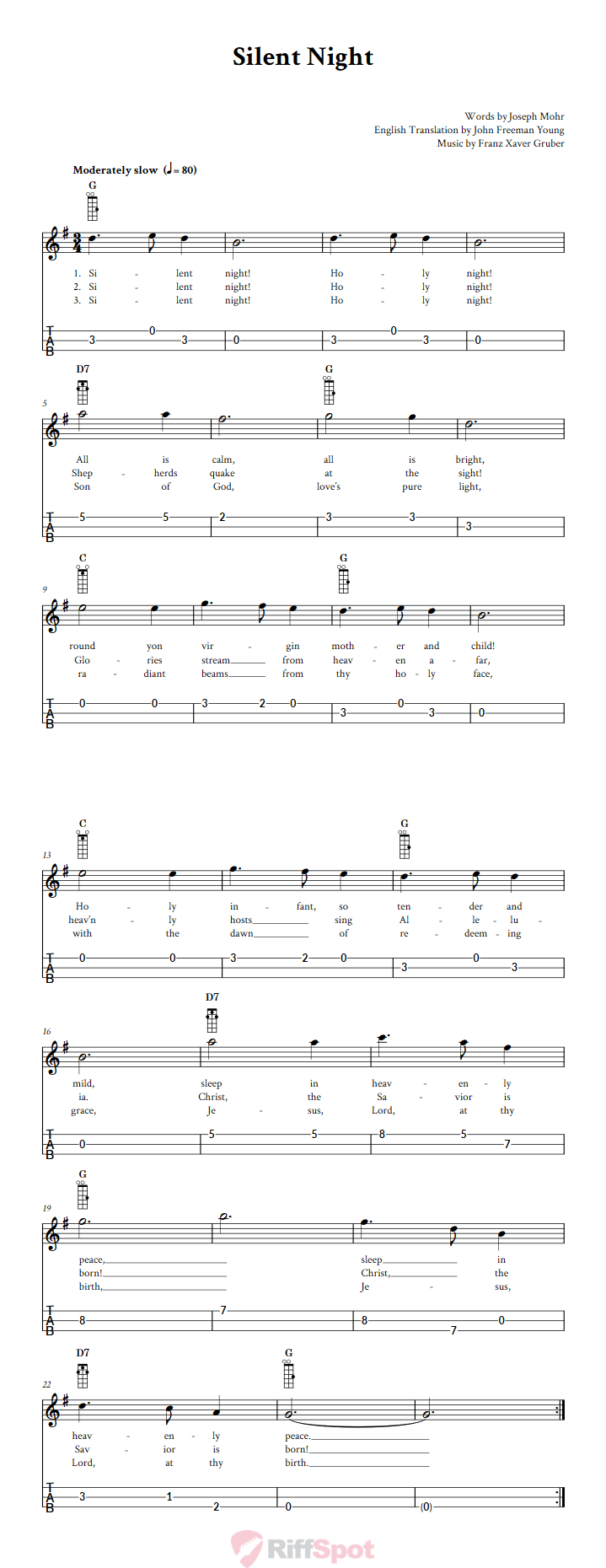 Silent Night Loog Guitar Tab
