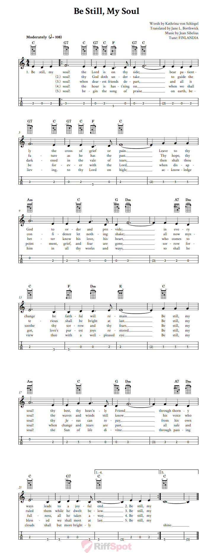 Be Still, My Soul Mandolin Tab