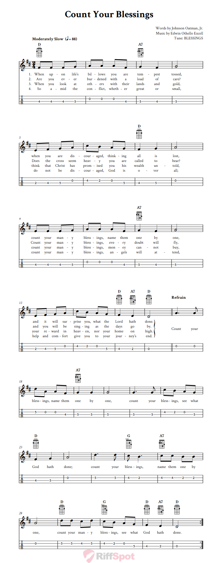 Count Your Blessings Mandolin Tab