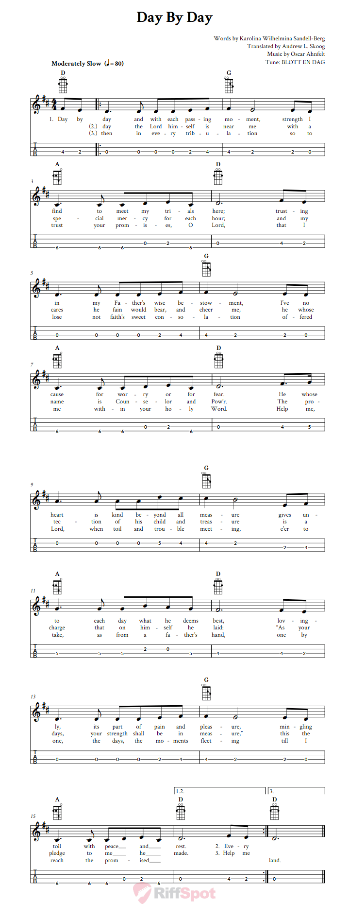 Day By Day Mandolin Tab