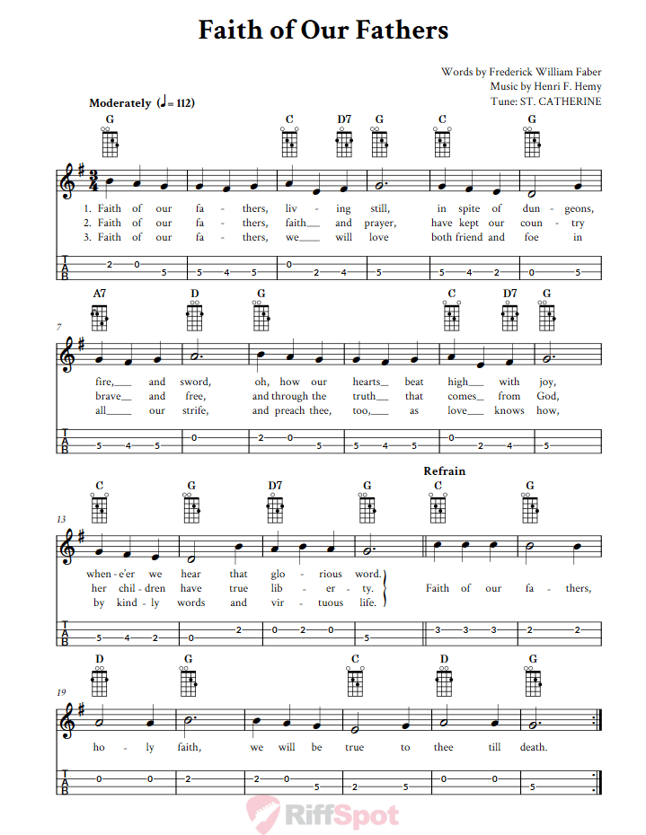 Faith of Our Fathers Mandolin Tab