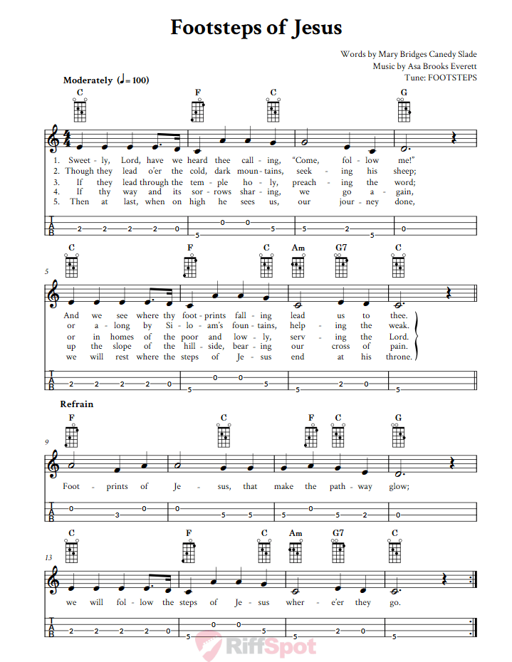 Footsteps of Jesus Mandolin Tab