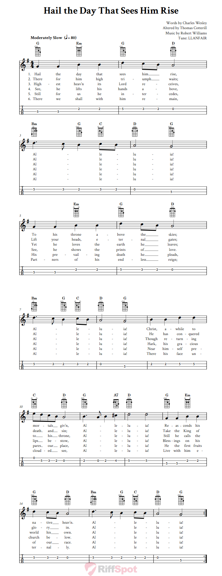 Hail the Day That Sees Him Rise Mandolin Tab