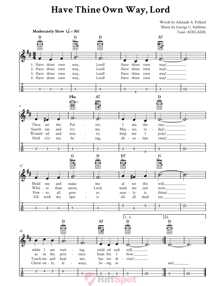 Have Thine Own Way, Lord Mandolin Tab